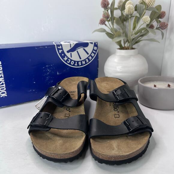 Papillio Birkenstock Emina Leather Wedge Sandal Narrow Fit Women 12/Men 10 NWB - Picture 3 of 10